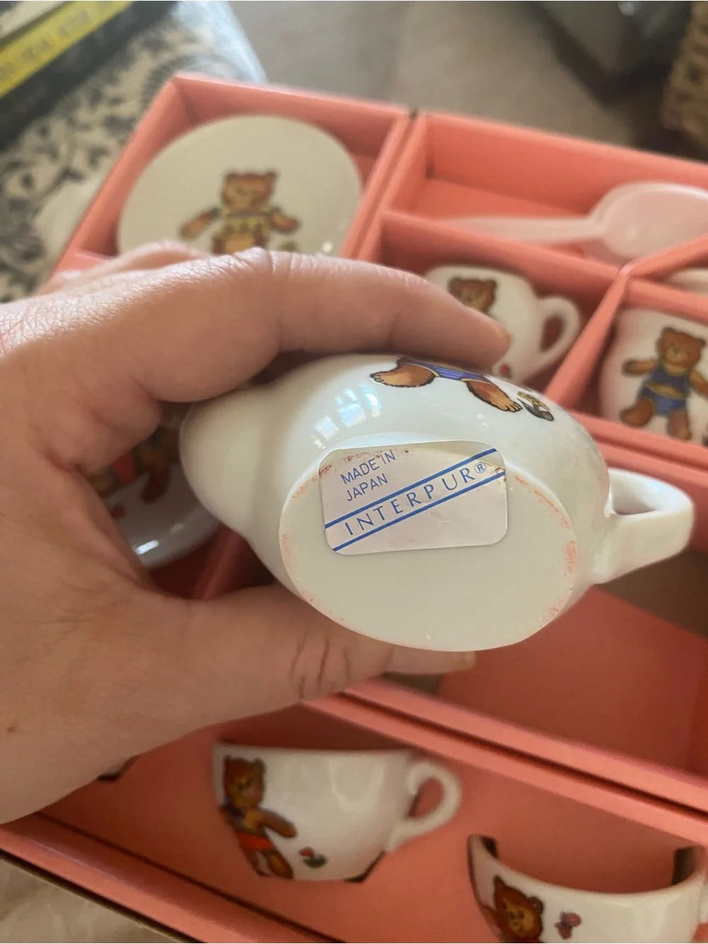 Vintage 70s Teddy Bear Mini Tea Set 16pc Boxed Cottagecore Kidcore country Gifts